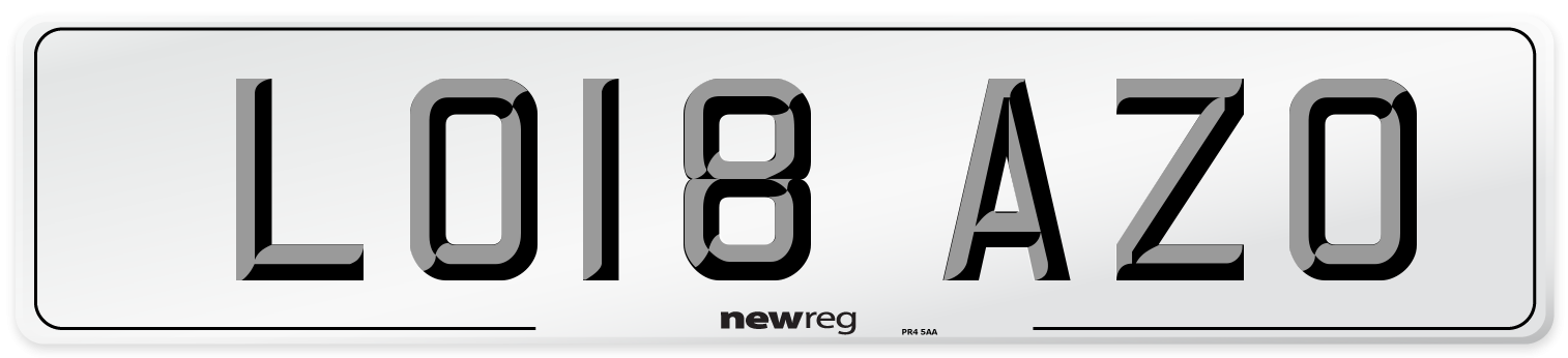 LO18 AZO Number Plate from New Reg